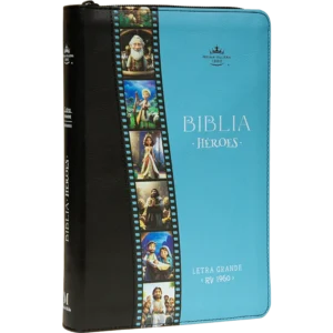BIBLIA HÉROES AZUL/NEGRO  LETRA GRAND